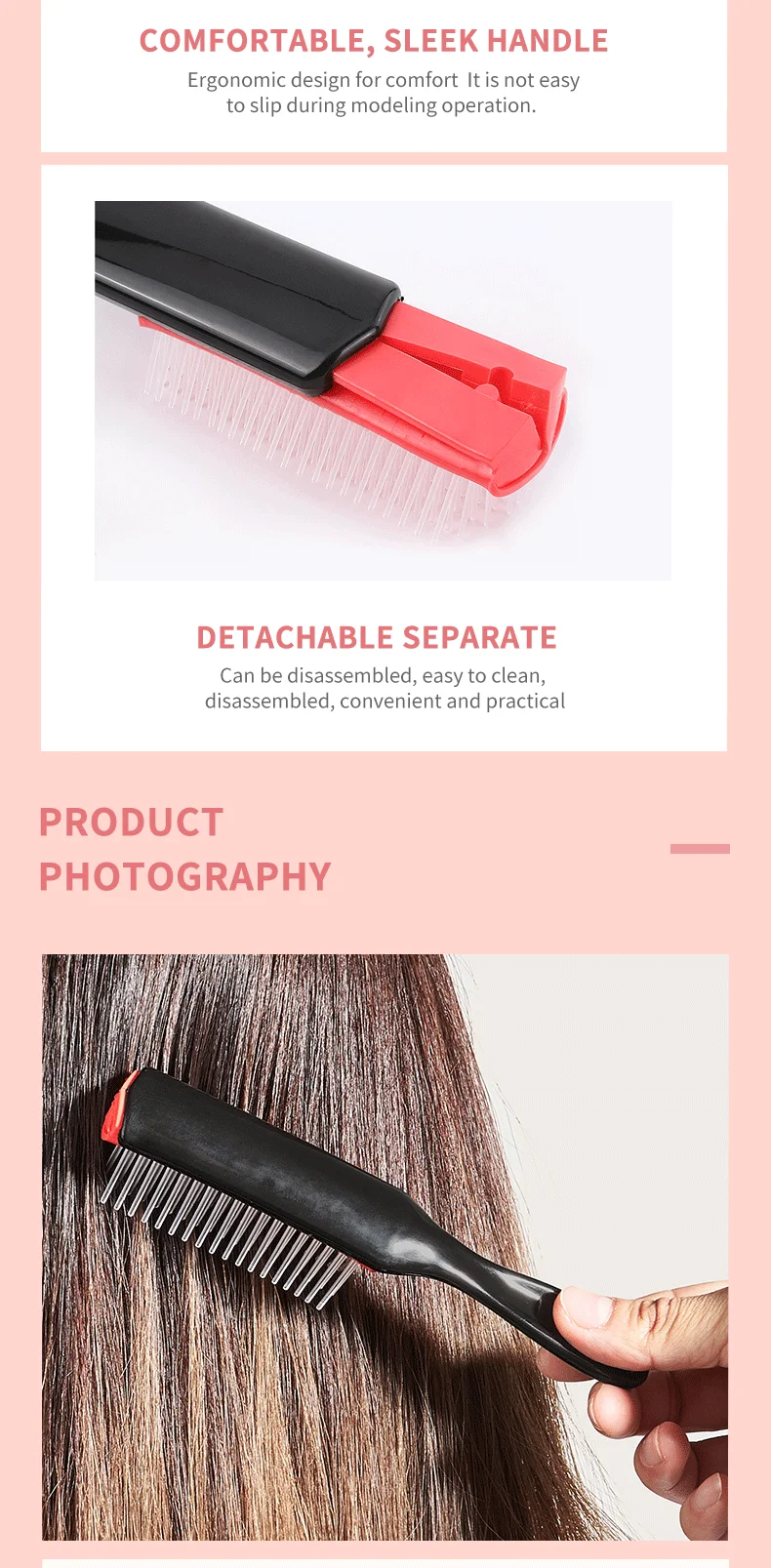 WANMEI Styling Curly Hair Brush for Natural Thick Curly Hair Travel Detangling Brush Comb for Women Men Defining Curls Hair