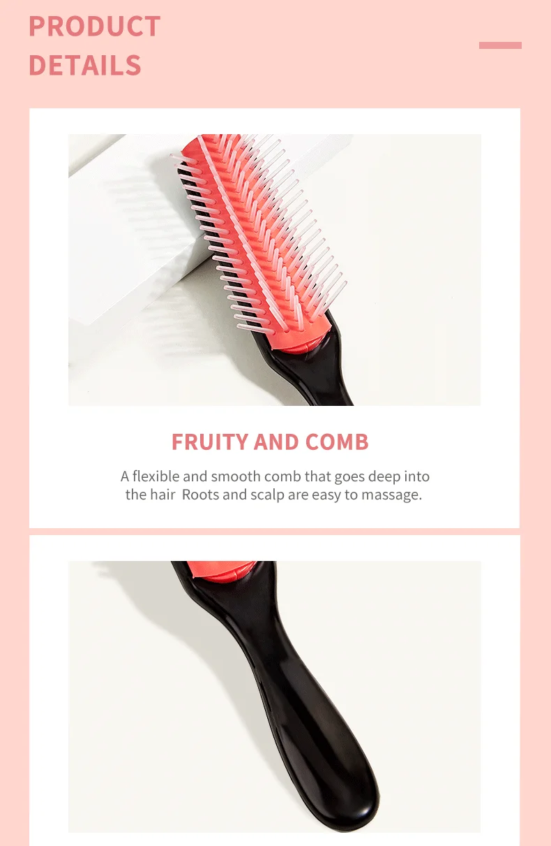 WANMEI Styling Curly Hair Brush for Natural Thick Curly Hair Travel Detangling Brush Comb for Women Men Defining Curls Hair