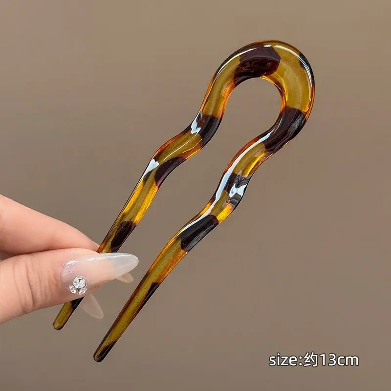 Elegant Acrylic U-shaped Hairpin for Women, Hairpin for Back of Head, Simple and Modern Hair Accessories