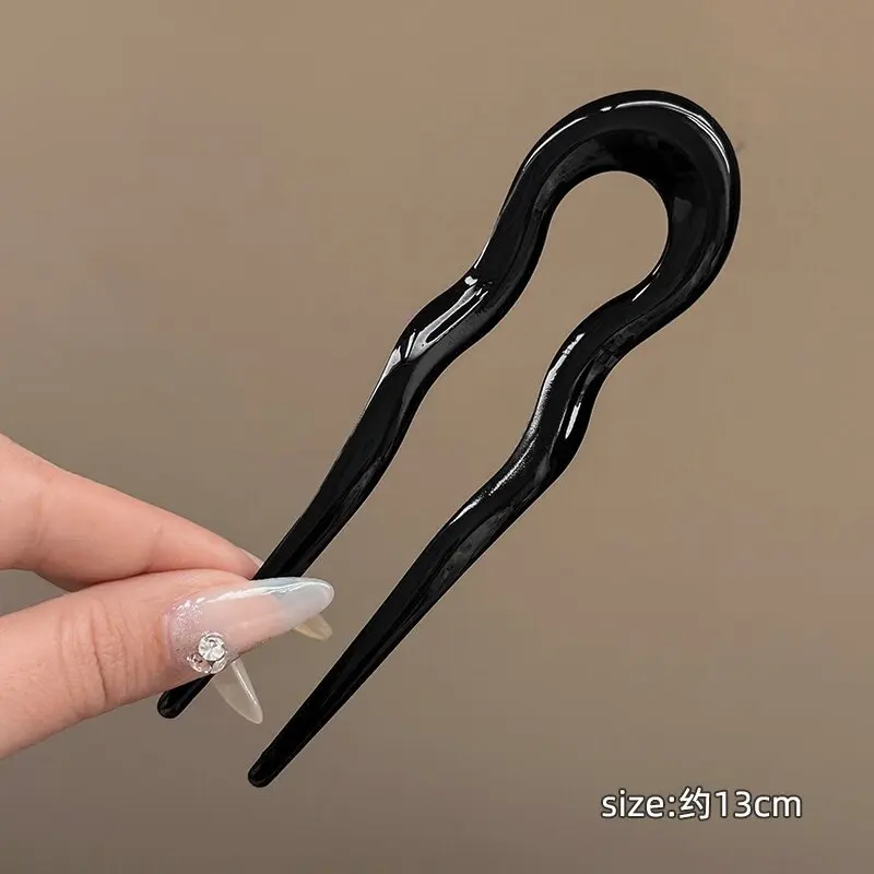 Elegant Acrylic U-shaped Hairpin for Women, Hairpin for Back of Head, Simple and Modern Hair Accessories