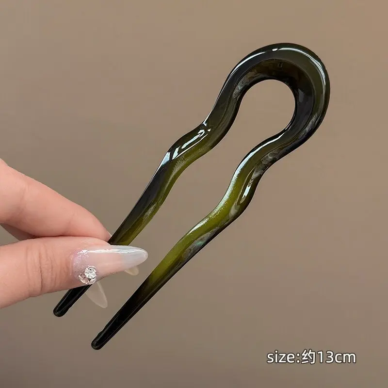 Elegant Acrylic U-shaped Hairpin for Women, Hairpin for Back of Head, Simple and Modern Hair Accessories