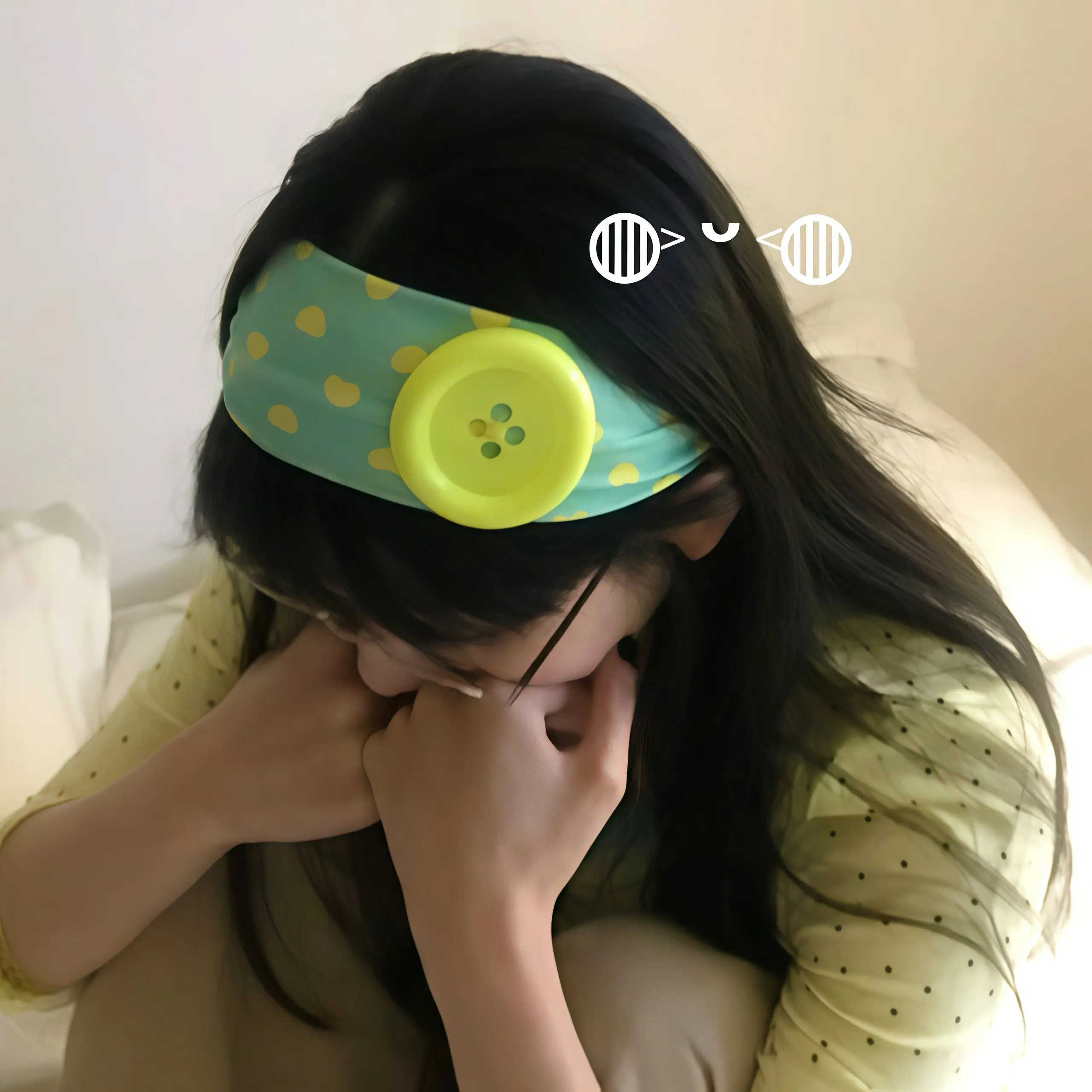 Summer Colorful Large Button Wave Point Hairband Korean Ins Y2K Retro Elastic Hairband Blogger Same Style Trendy Cool Hairband