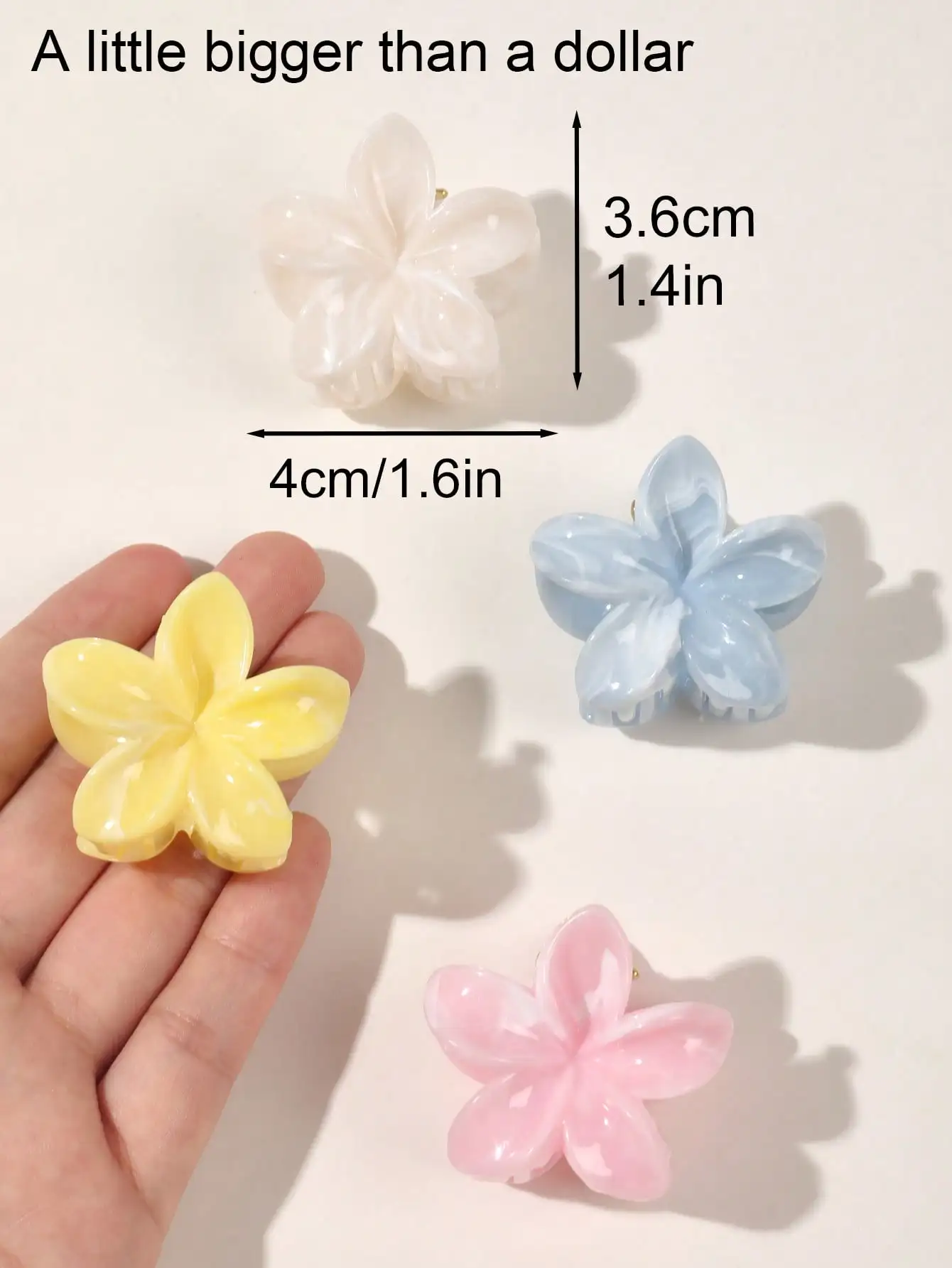 4Pcs Multicolor Flower Hair Claw Clips for Women Girls Nonslip Cute Fashion Hair Accessories Small Hairpin Crab Barrette Style
