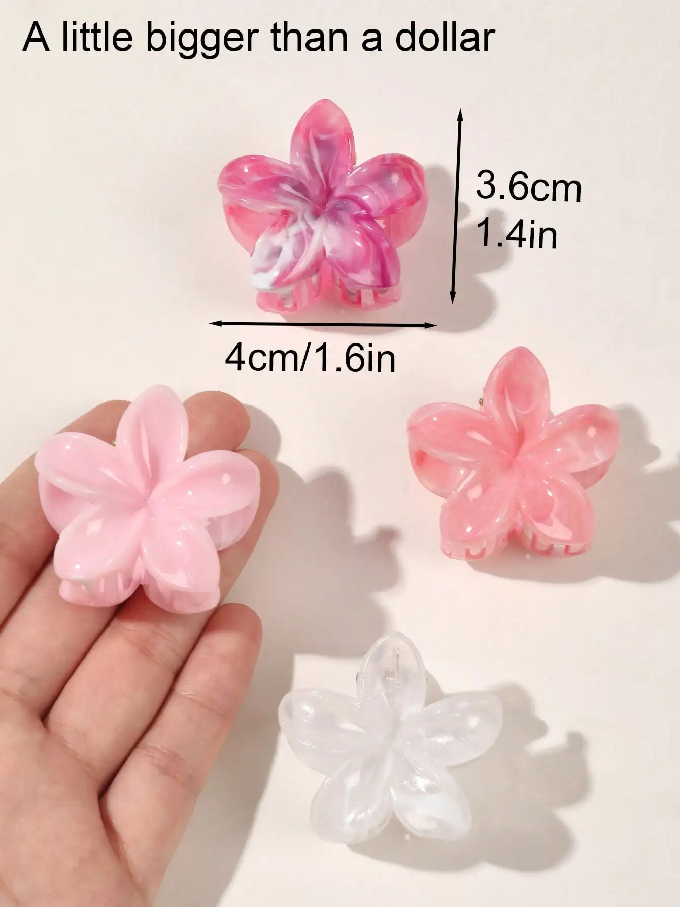 4Pcs Multicolor Flower Hair Claw Clips for Women Girls Nonslip Cute Fashion Hair Accessories Small Hairpin Crab Barrette Style