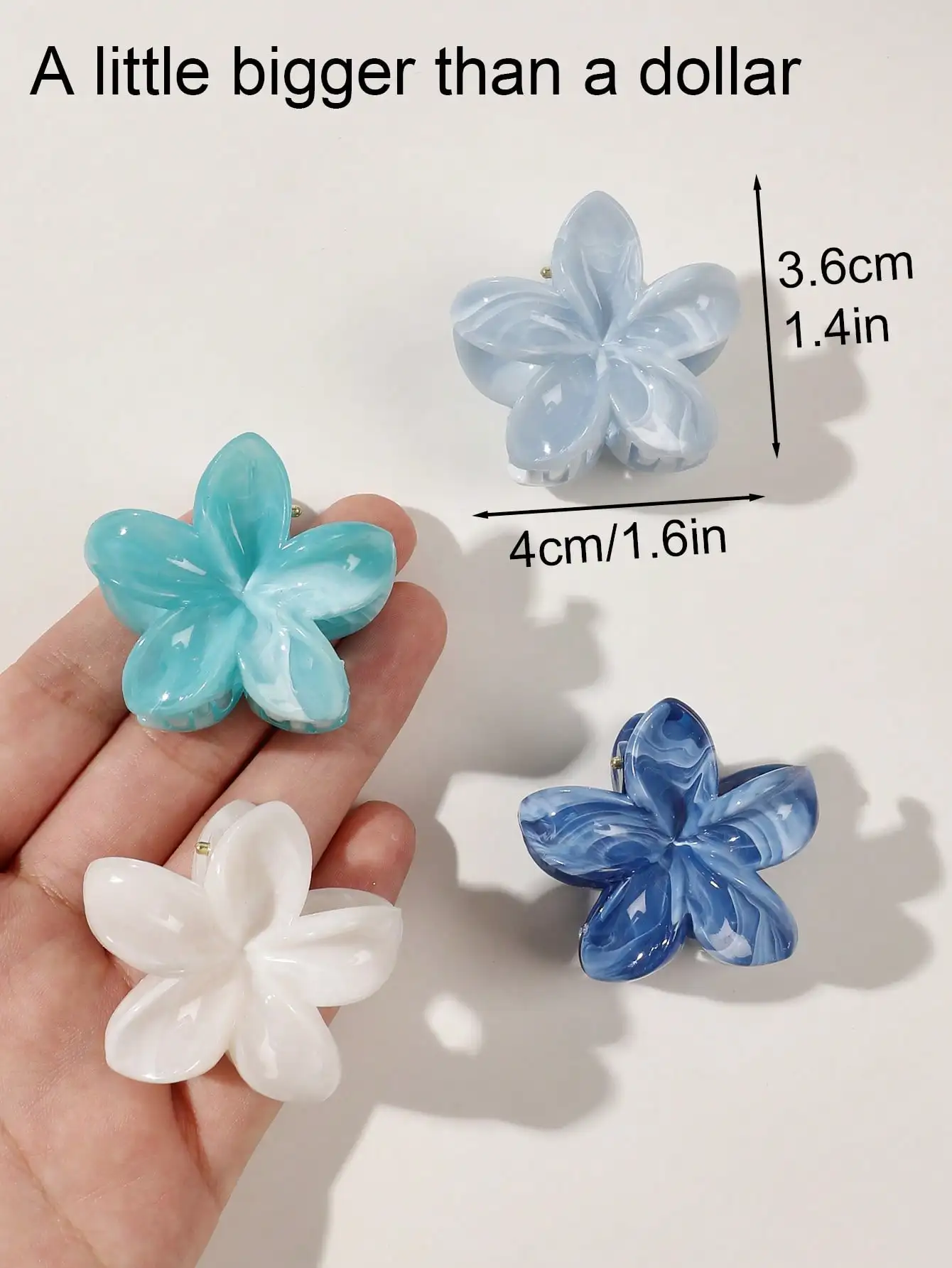 4Pcs Multicolor Flower Hair Claw Clips for Women Girls Nonslip Cute Fashion Hair Accessories Small Hairpin Crab Barrette Style