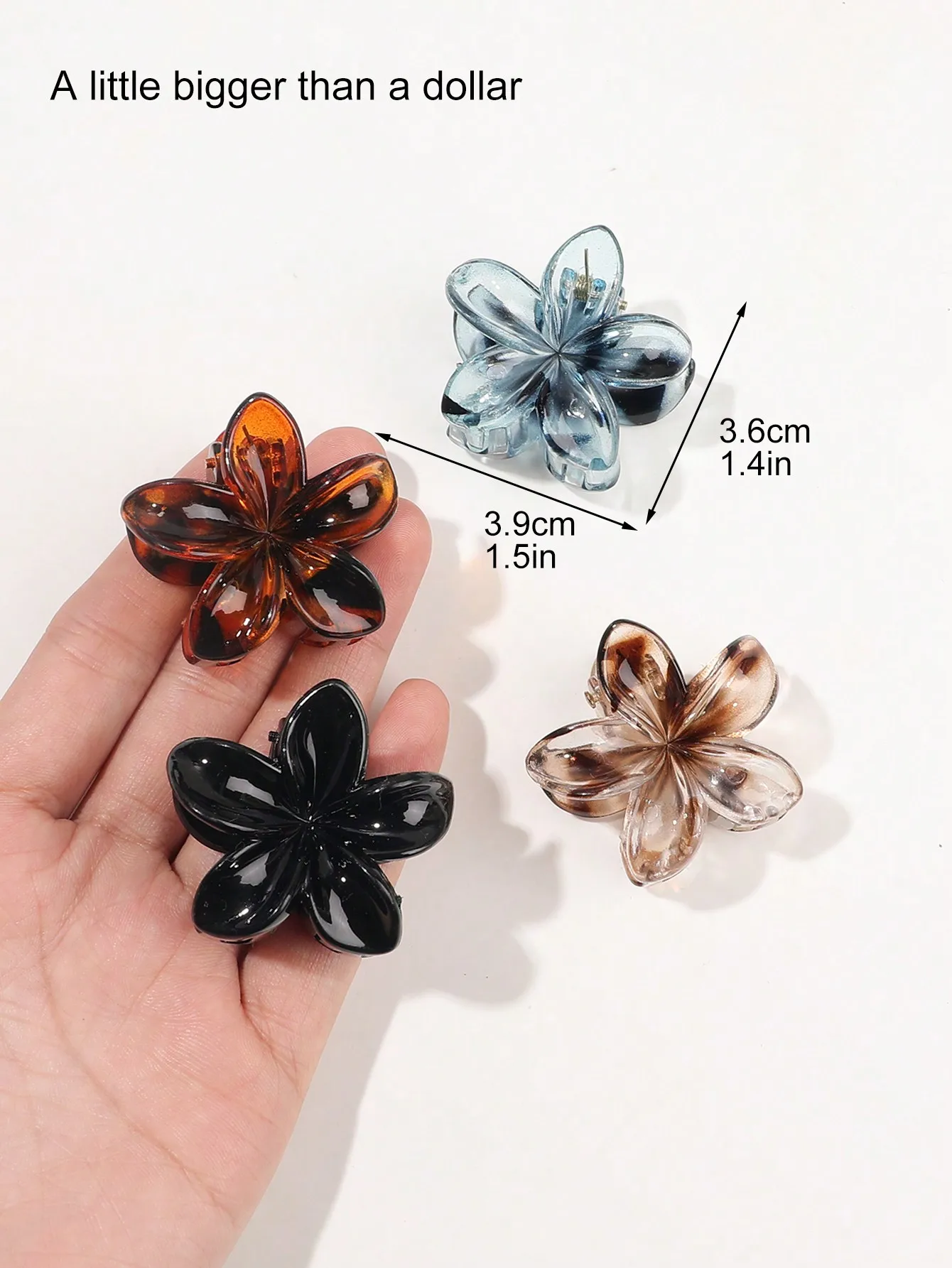 4Pcs Multicolor Flower Hair Claw Clips for Women Girls Nonslip Cute Fashion Hair Accessories Small Hairpin Crab Barrette Style