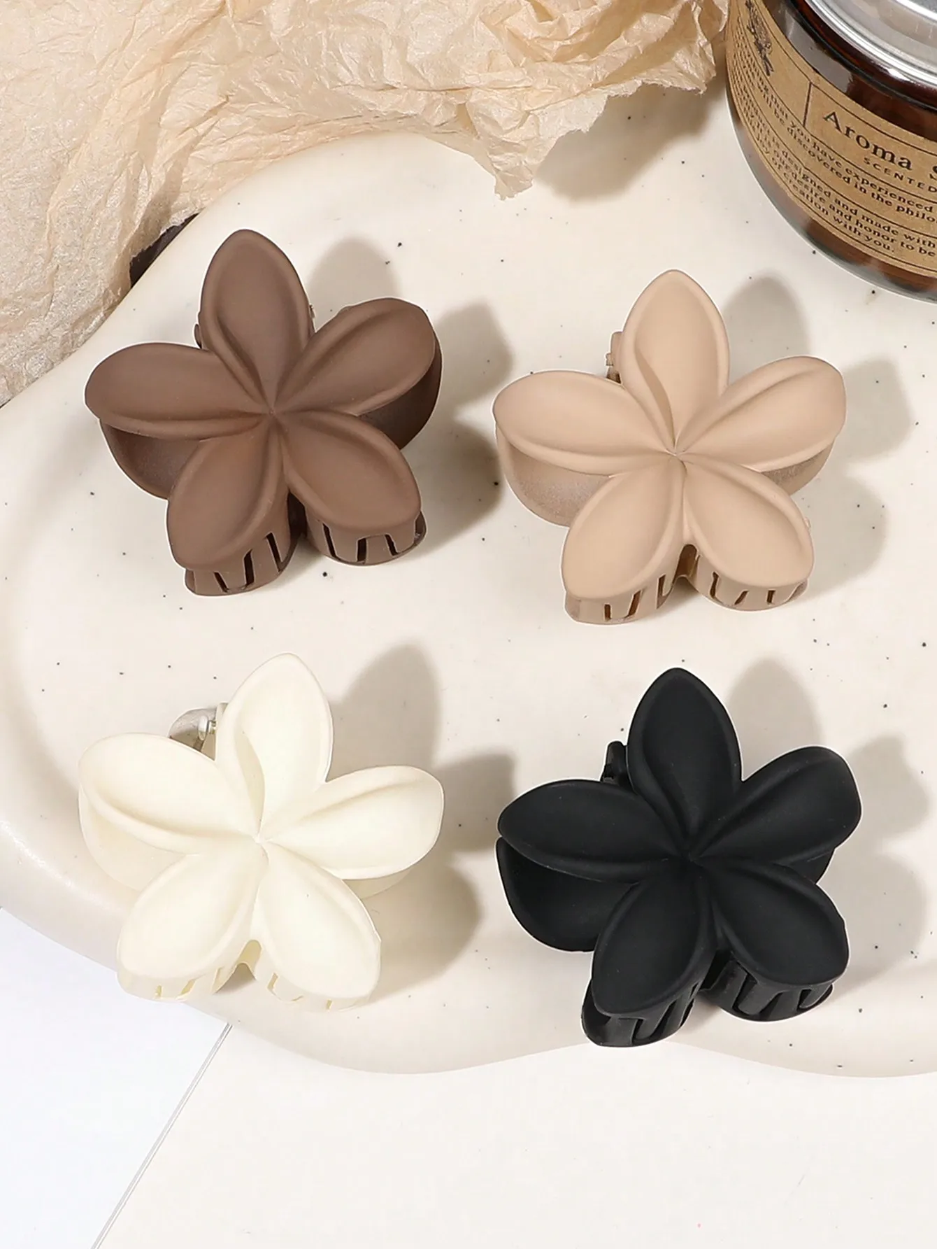 4Pcs Multicolor Flower Hair Claw Clips for Women Girls Nonslip Cute Fashion Hair Accessories Small Hairpin Crab Barrette Style