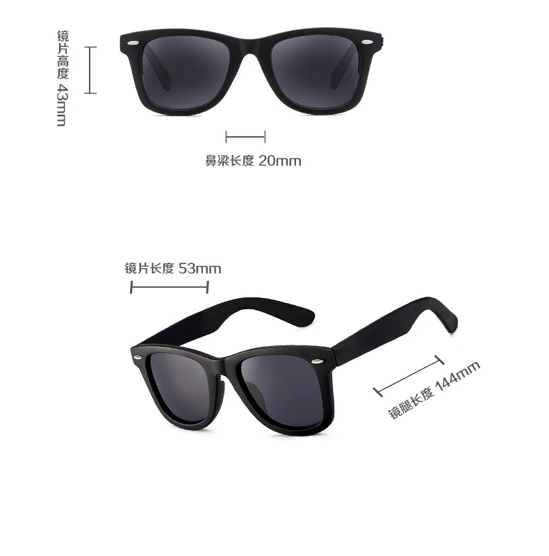 Classic Wayfarer Sunglasses Driving Sunglasses Luxury Fashion Designer Sunglasses Coating UV400 Fishing Eyewear
