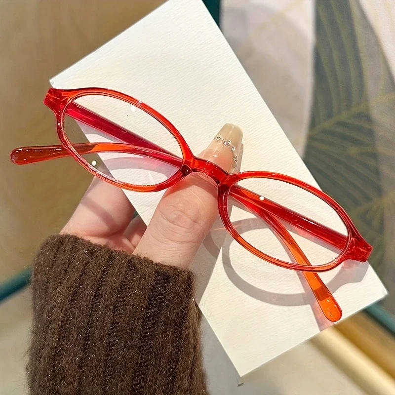 Y2K Retro Oval Square Glasses Colorful Small Frame Glasses Frame Women Anti Blue Light Computer Glasses Vintage Eyeglasses