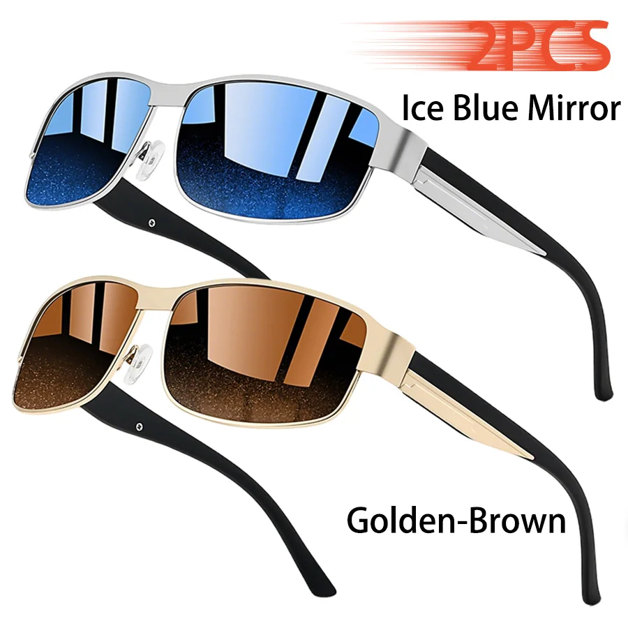 Fashion Vintage Rectangle Sunglasses Men Women Fishing Driving Luxury Brand Designer Eyewear