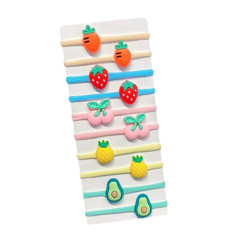 Girls High Elastic Hair Band Does Not Hurt Hair, cartoon Animal Flowers and Fruit Decorative Hair Band, Decorative Hair Se