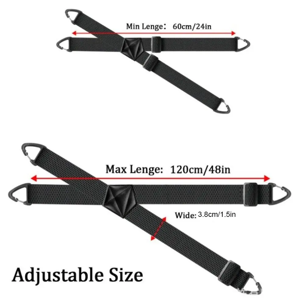 Heavy Duty Work Suspenders with 4 Gripper Clasps Anti-slip Elastic Pants Braces 3.8cm Wide Elegant X-Type Suspenders