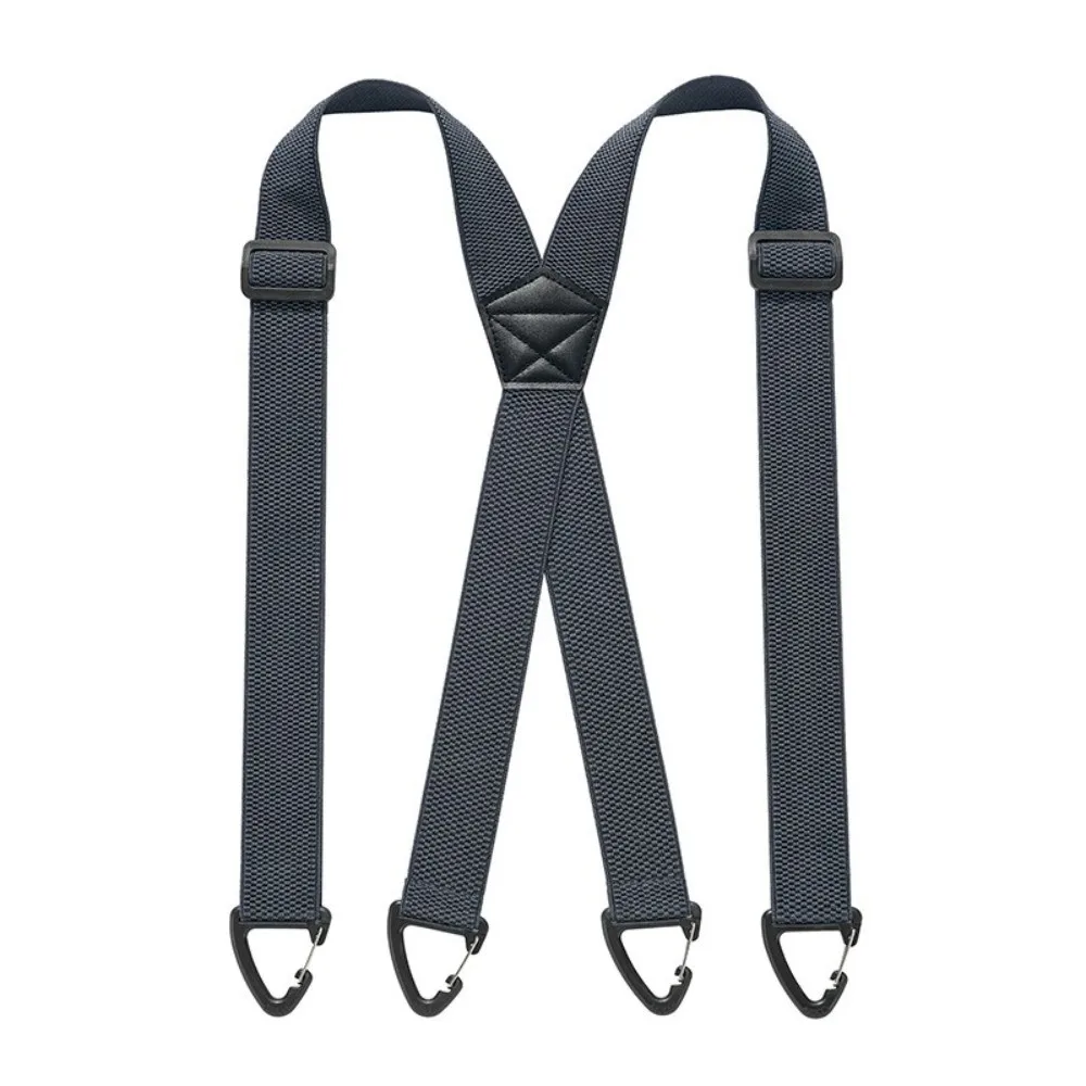 Heavy Duty Work Suspenders with 4 Gripper Clasps Anti-slip Elastic Pants Braces 3.8cm Wide Elegant X-Type Suspenders