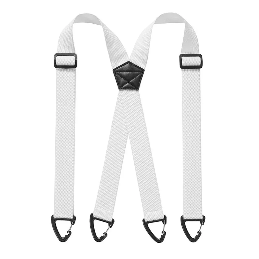 Heavy Duty Work Suspenders with 4 Gripper Clasps Anti-slip Elastic Pants Braces 3.8cm Wide Elegant X-Type Suspenders