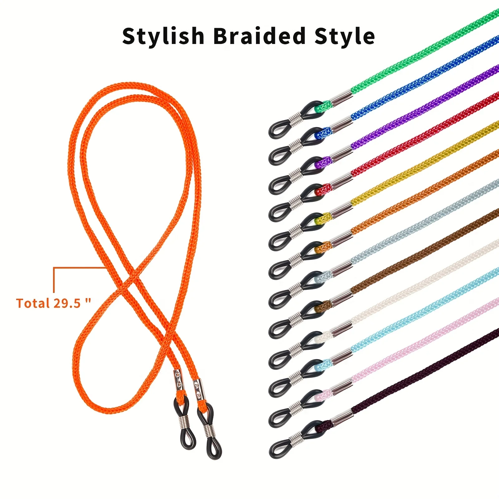 5ps Adjustable Glasses Strap Holder Anti Slip Glasses Cord Rope, Sports Sunglasses Chain Lanyard Eyewear Retainer Women Men