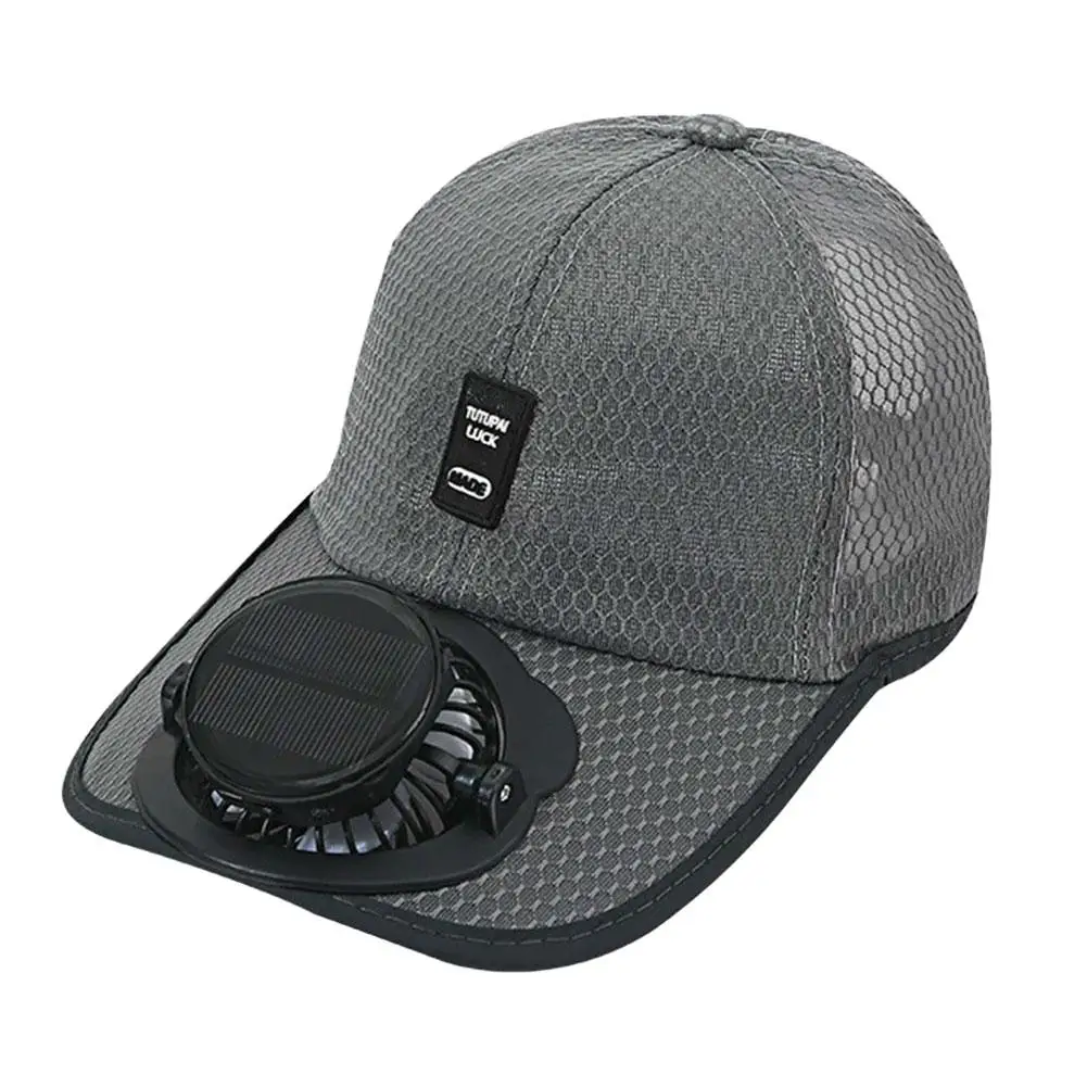 Breathable Sunhat with Solar Fan Sun Block Baseball Hat with Solar Fan USB Charging Fan Outdoor Sunhats Sunscreen Sunshade Hats