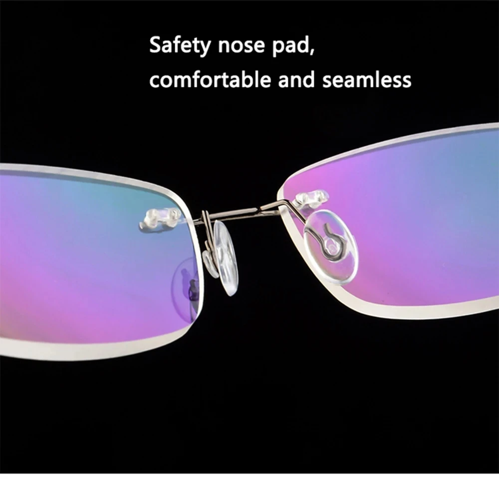 May Flower Blue Light Blockin Ultralight Memory Titanium Rimless Reading Glasses Men&Women Presbyopic Eyeglasses +1.0 +1.5 +2.0