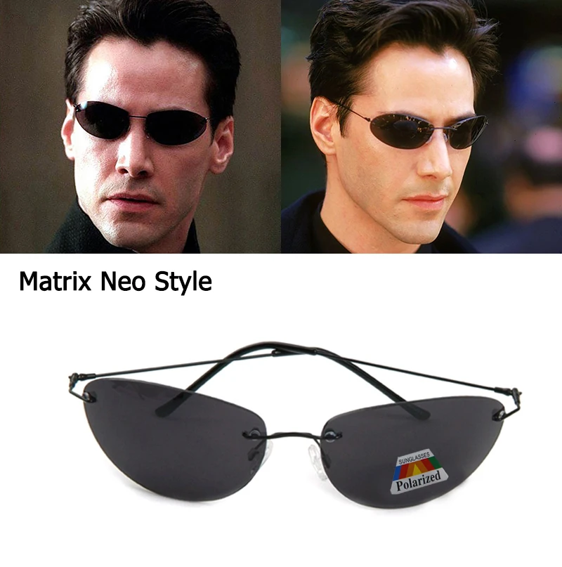Upgrade Cool Matrix Smith Style Polarized Sunglasses Ultralight Rimless Men Driving Design Polaroid Sun Glasses Oculos De Sol