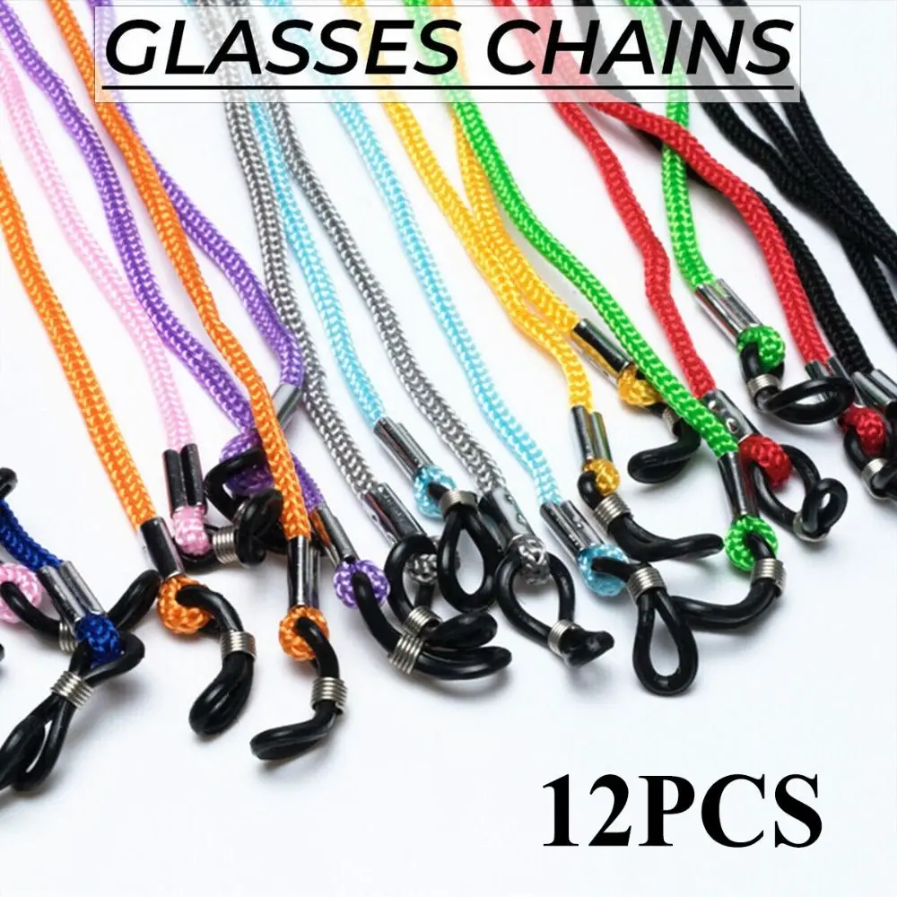12PCS/Set Colorful Glasses Chain Fashion Nylon Anti-slip Glasses Lanyard Anti-lost Glasses Rope