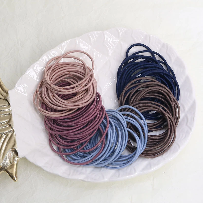 100PCS/Set Hair Ties Elastic Rubber Bands for Women Men Thin Hair Rubber Bands Ponytail Scrunchies Hair Accessories for Women