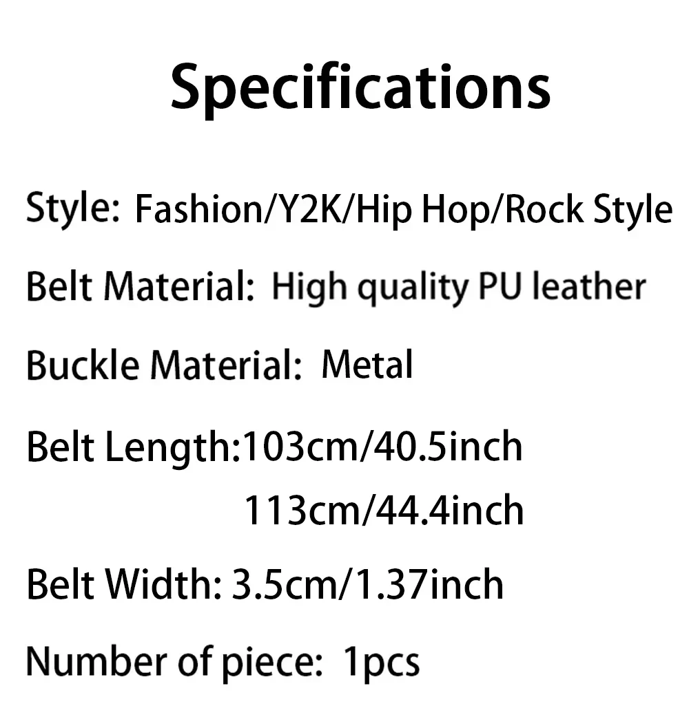 Trendy Rivet Belt, Heavy Metal Style Belt, Unisex Punk Rock Style Belt, Jeans Belt, Y2K Style Belt, Fashion Decoration Belt
