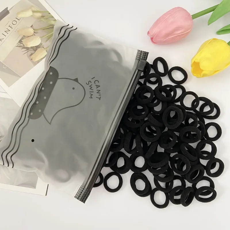 20/50/100PCS Colorful Basic Nylon Ealstic Hair Ties for Girls Ponytail Hold Scrunchie Rubber Band Kids Basic Hair Accessories