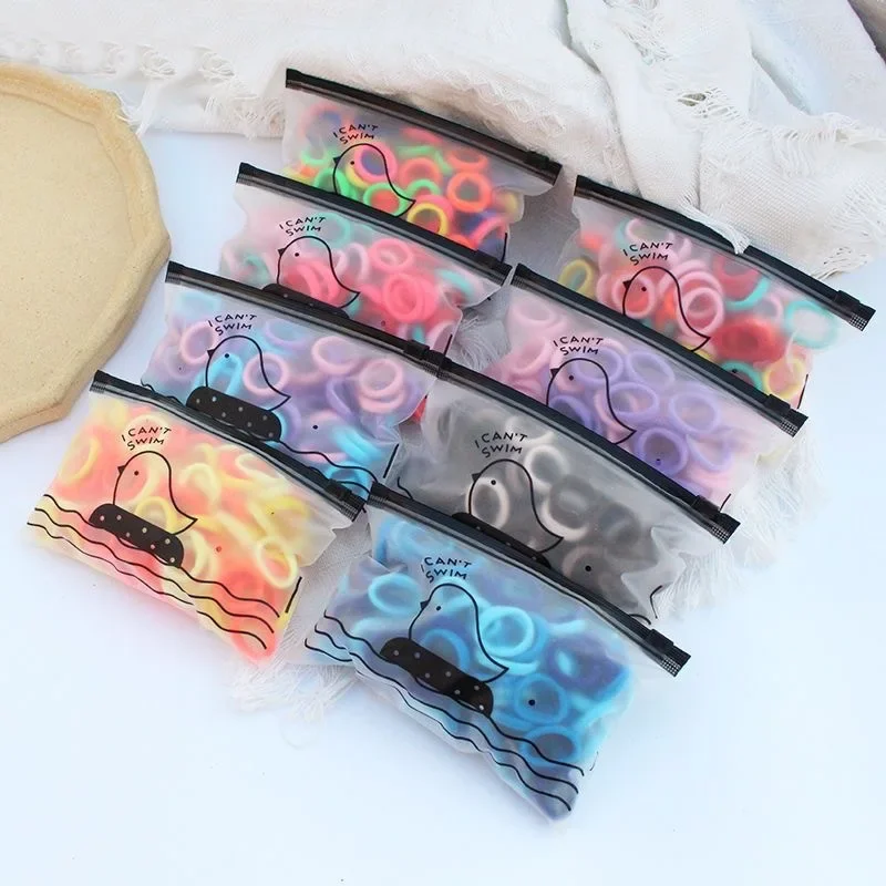 20/50/100PCS Colorful Basic Nylon Ealstic Hair Ties for Girls Ponytail Hold Scrunchie Rubber Band Kids Basic Hair Accessories
