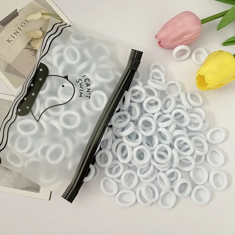 20/50/100PCS Colorful Basic Nylon Ealstic Hair Ties for Girls Ponytail Hold Scrunchie Rubber Band Kids Basic Hair Accessories