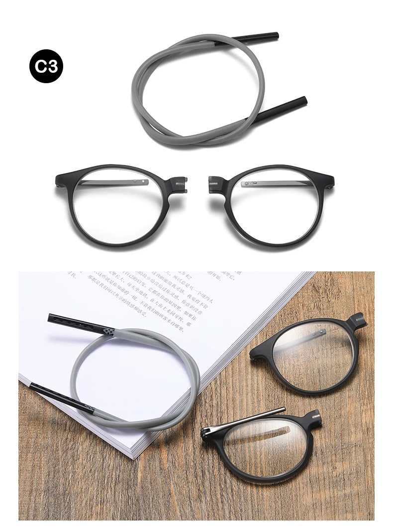 2026 Portable Magnetic Reading Glasses TR90 Reading Glasses Anti-Blue Light Portable Ultra-light Computer Spectacles Round-Frame
