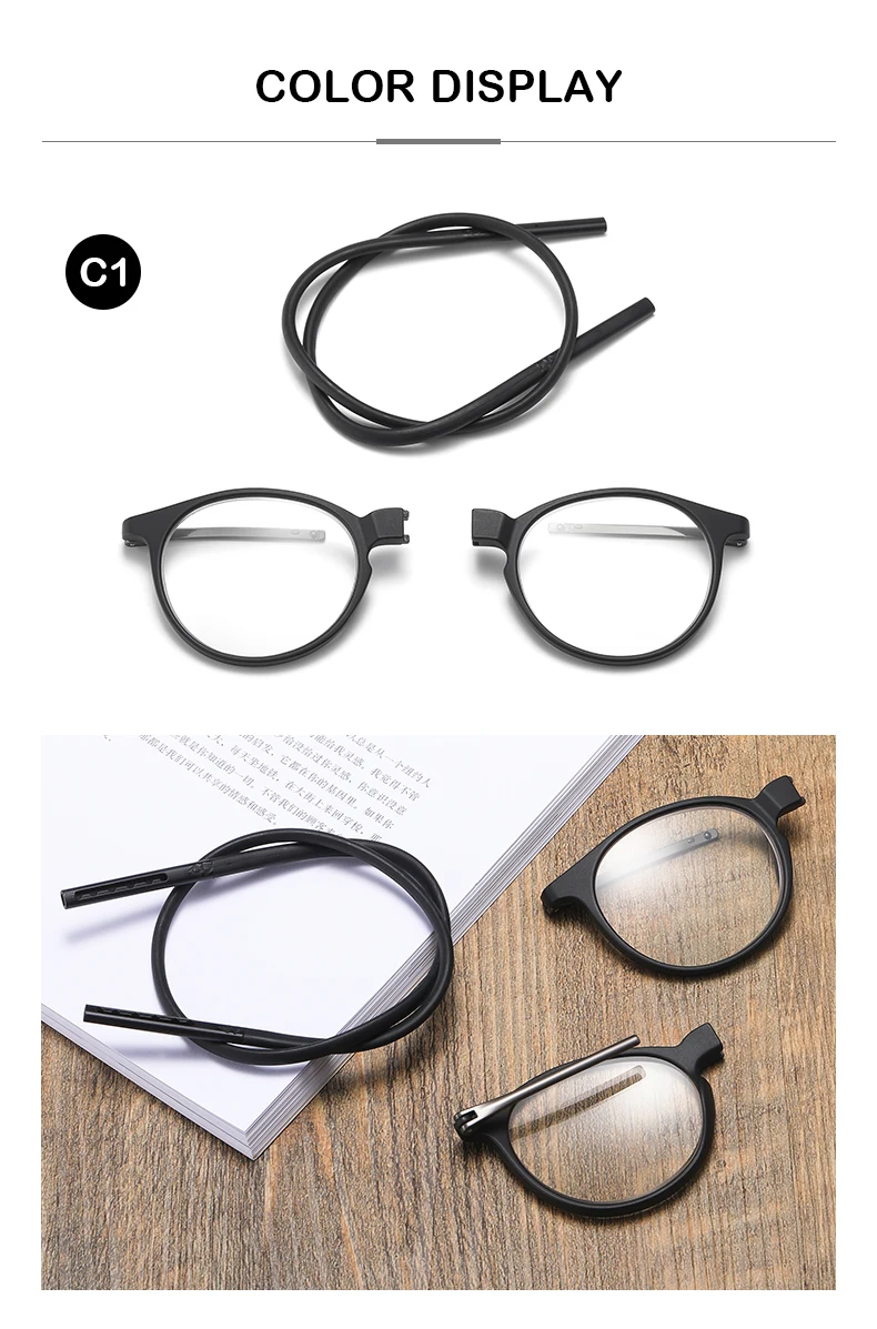 2026 Portable Magnetic Reading Glasses TR90 Reading Glasses Anti-Blue Light Portable Ultra-light Computer Spectacles Round-Frame