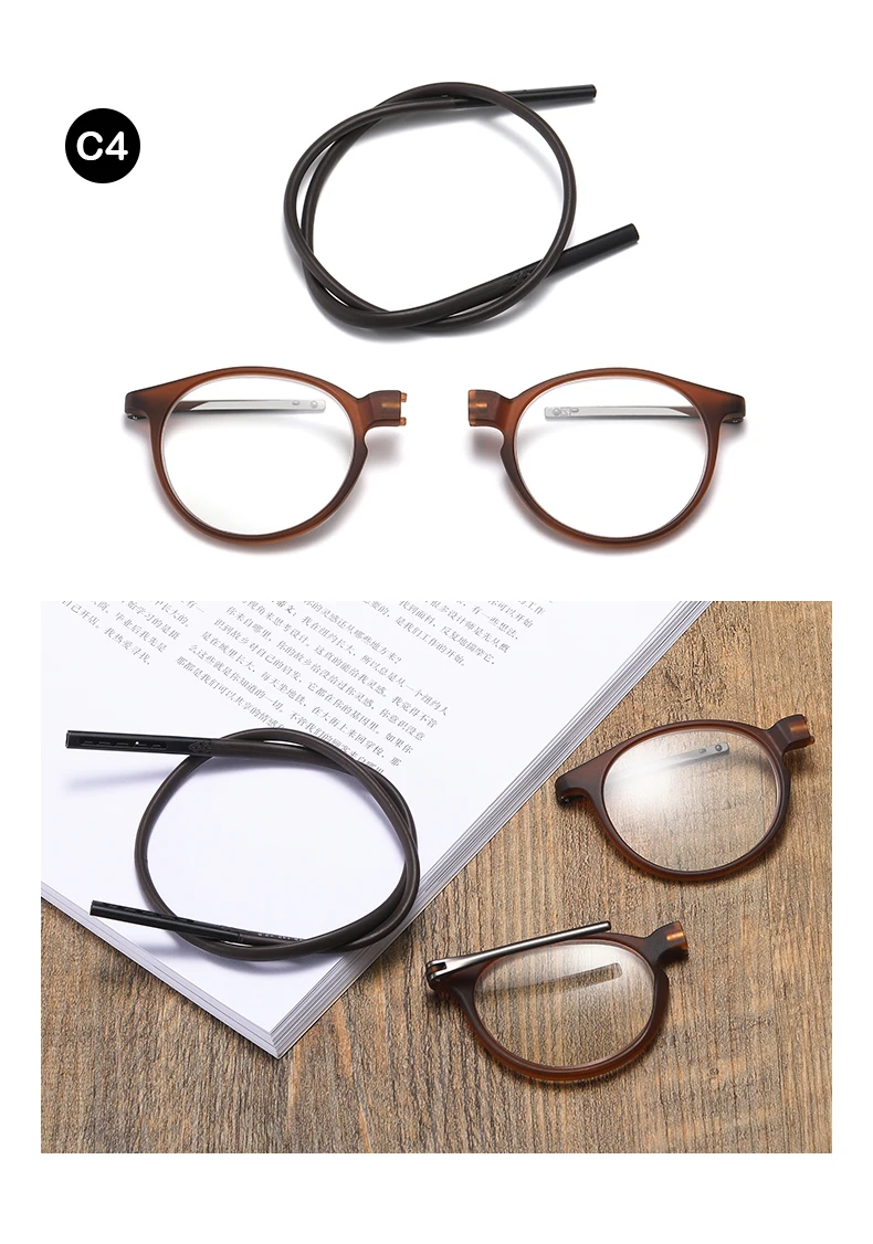 2026 Portable Magnetic Reading Glasses TR90 Reading Glasses Anti-Blue Light Portable Ultra-light Computer Spectacles Round-Frame