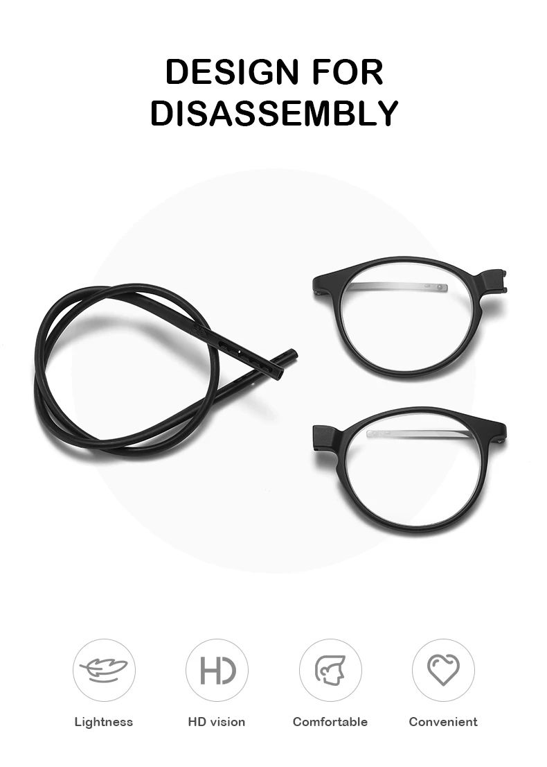 2026 Portable Magnetic Reading Glasses TR90 Reading Glasses Anti-Blue Light Portable Ultra-light Computer Spectacles Round-Frame