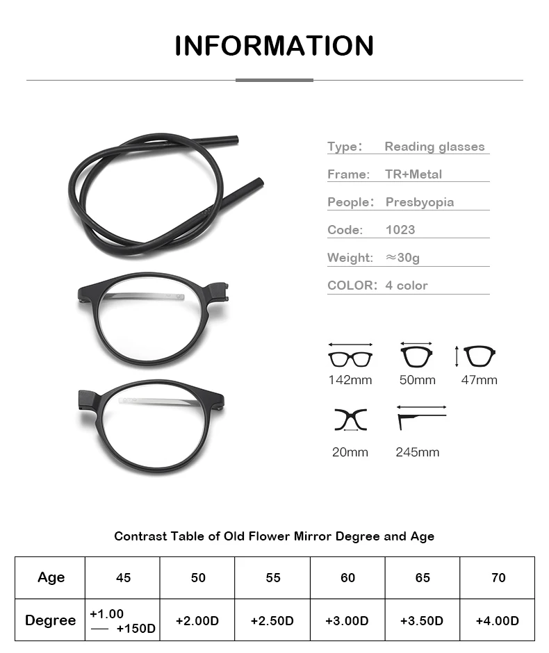 2026 Portable Magnetic Reading Glasses TR90 Reading Glasses Anti-Blue Light Portable Ultra-light Computer Spectacles Round-Frame