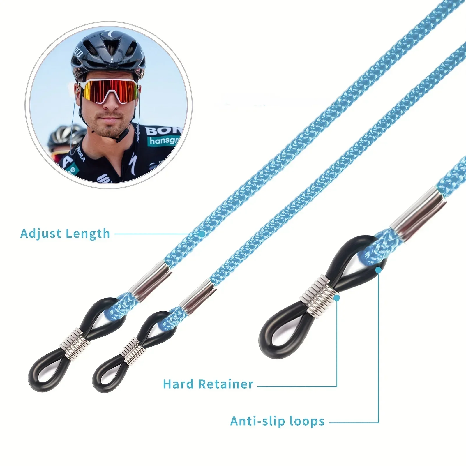 5pcs Adjustable Glasses Strap Holder Anti Slip Glasses Cord Rope, Sports Sunglasses Chain Lanyard Eyewear Retainer Women Men
