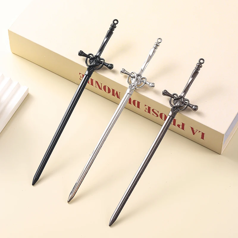 DIY Creative Sword Hair Stick Hairpins Headwear Chinese Style Sword Hair Fork Buns Punk Hairpin Women Trendy Hair Accessories
