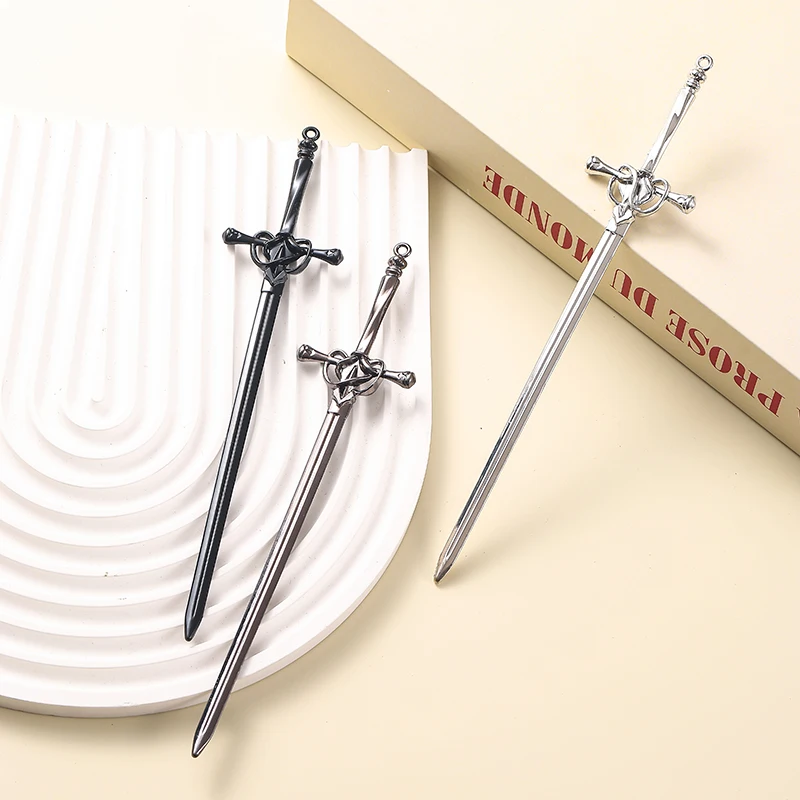 DIY Creative Sword Hair Stick Hairpins Headwear Chinese Style Sword Hair Fork Buns Punk Hairpin Women Trendy Hair Accessories