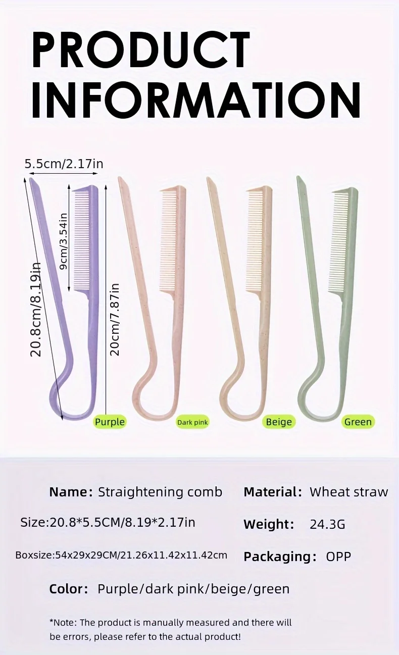 Professional V-Comb Straightener Hair Styling Tool for Messy Wavy Hair Comb for Wig Styling Human Hair Styling tool accessories