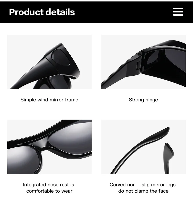2026Polarized Sunglasses Fit Over Eye Glasses Driving Wrap Shield Goggles Fishing Glasses Sports Sunglasses Night Vision Glasses
