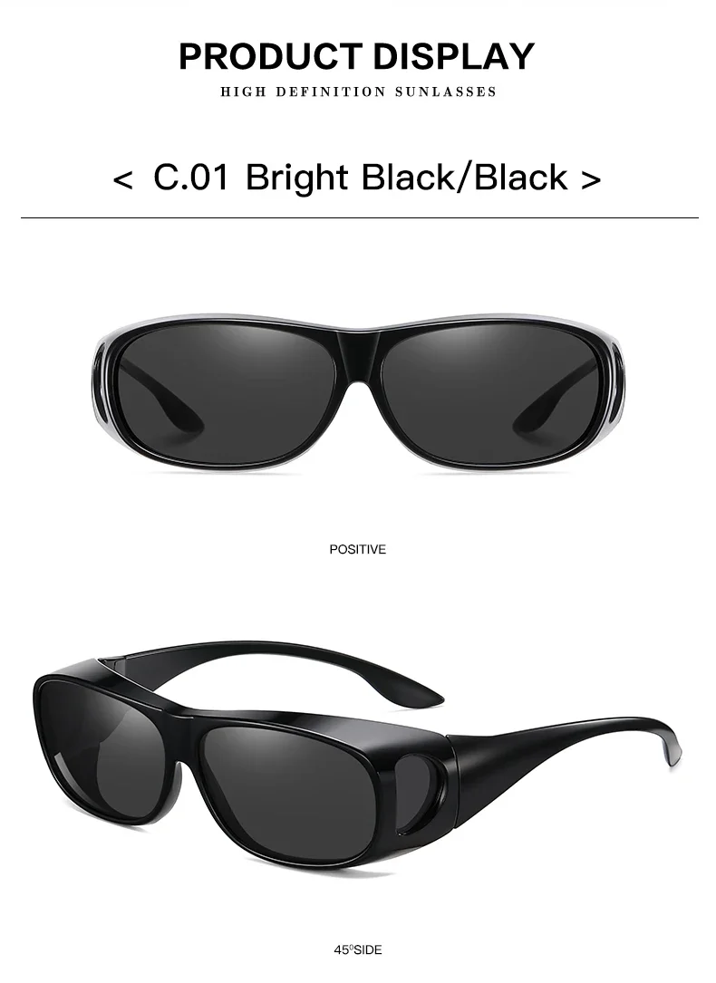 2026Polarized Sunglasses Fit Over Eye Glasses Driving Wrap Shield Goggles Fishing Glasses Sports Sunglasses Night Vision Glasses