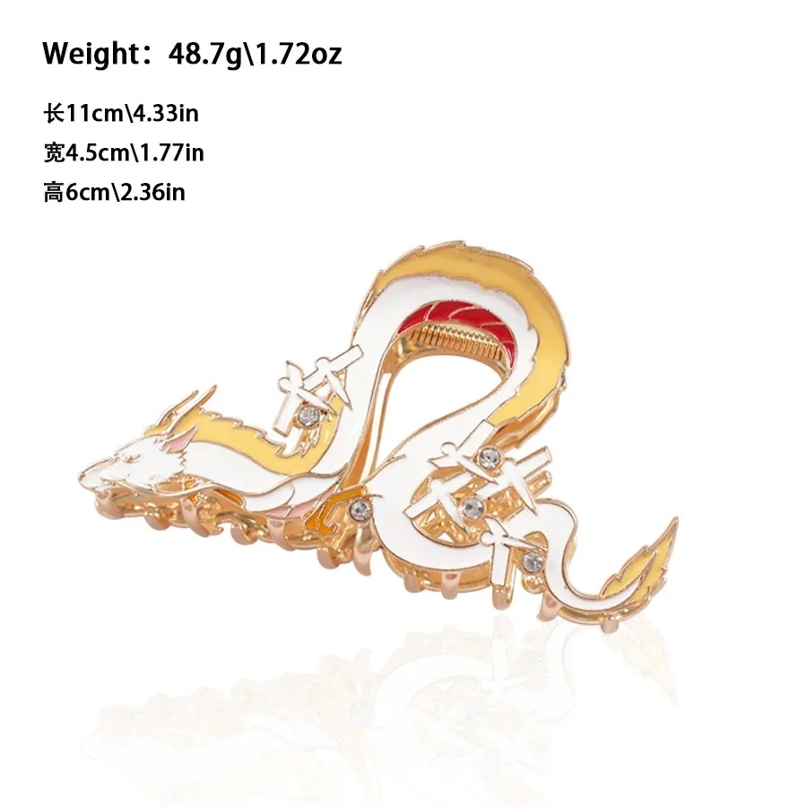 Exquisite Cute Cartoon Flame Hair Claw Boat Dragon Large Hair Claws New Japanese Cat Claw Clip Enamel Hair Accessories for Women