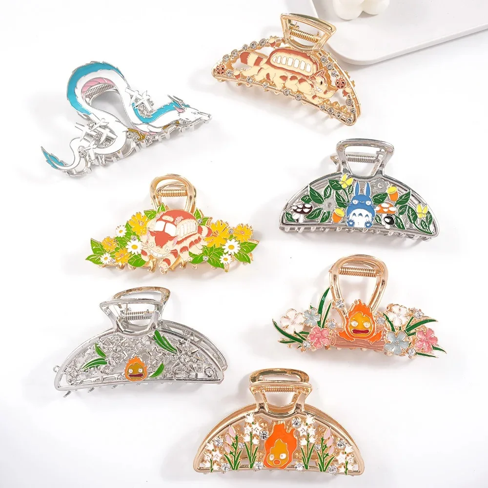 Exquisite Cute Cartoon Flame Hair Claw Boat Dragon Large Hair Claws New Japanese Cat Claw Clip Enamel Hair Accessories for Women