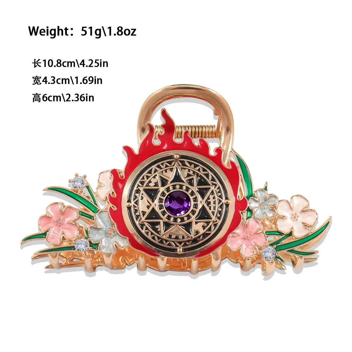 Exquisite Cute Cartoon Flame Hair Claw Boat Dragon Large Hair Claws New Japanese Cat Claw Clip Enamel Hair Accessories for Women