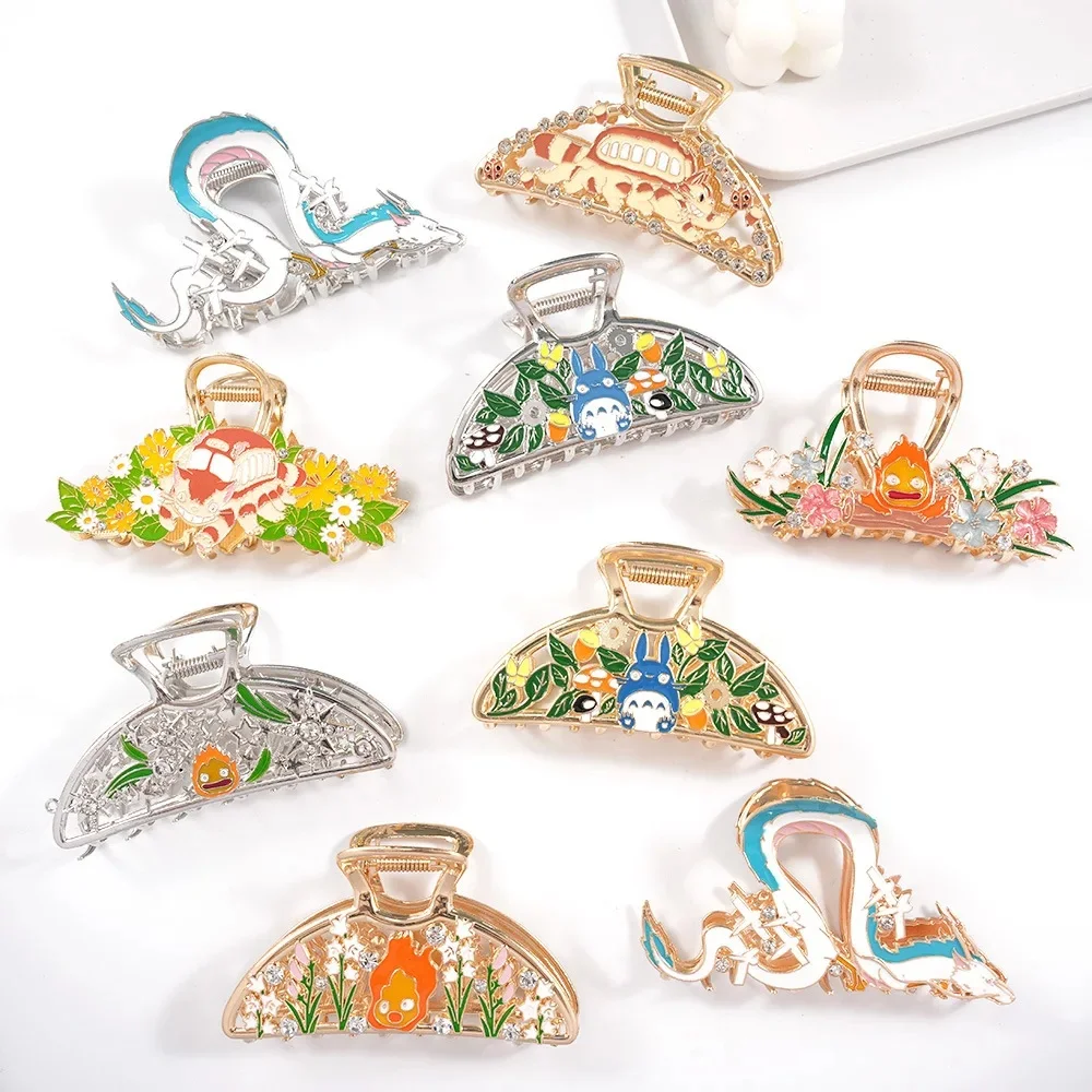 Exquisite Cute Cartoon Flame Hair Claw Boat Dragon Large Hair Claws New Japanese Cat Claw Clip Enamel Hair Accessories for Women