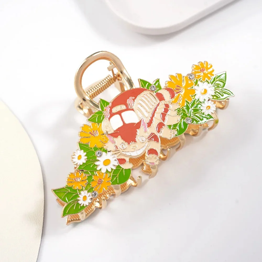 Exquisite Cute Cartoon Flame Hair Claw Boat Dragon Large Hair Claws New Japanese Cat Claw Clip Enamel Hair Accessories for Women