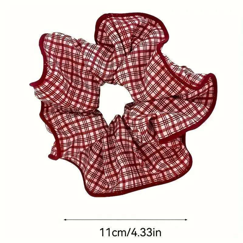 2/3pcs High End Red Cute Dot Plaid Scrunchies for Women Girls Soft Elastic Hair Ties Gentle Hair Bands Fashion Hair Accessories