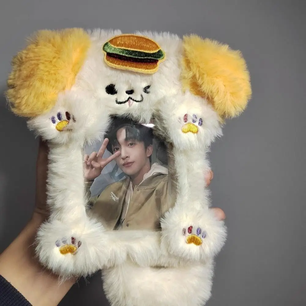 Cartoon Multifunctional Photocard Case Plush Big Eared Rabbit/Border Collie Card Case Rabbit/Dog/Cat Photo Card Holder Students