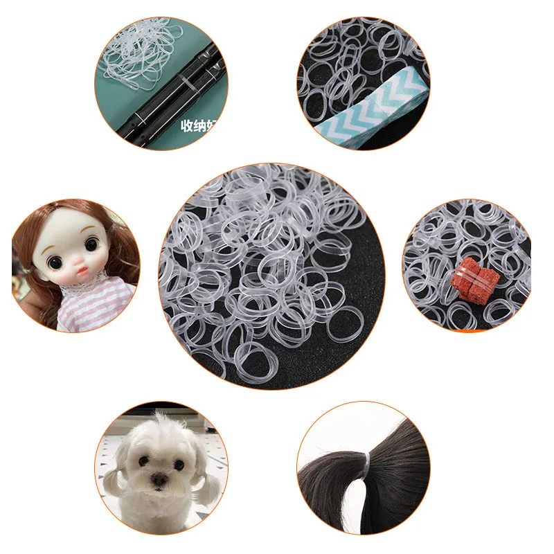 High Elasticity Transparent Silicone Rubber Band Clear Mini Hair Elastics For DIY Storage Children Hairstyle Ponytail Dreadlock
