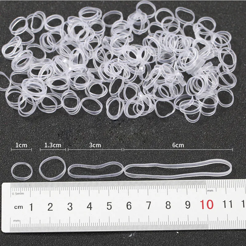 High Elasticity Transparent Silicone Rubber Band Clear Mini Hair Elastics For DIY Storage Children Hairstyle Ponytail Dreadlock