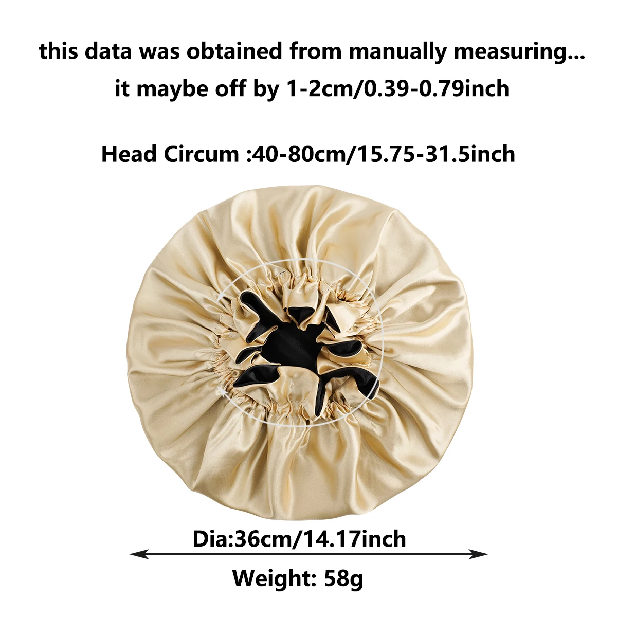 1Pc Double-Layered Minimalist Hair Bonnet Satin Bonnet Sleep Caps Can Be Worn on Both Sides Versatile Cap for Men/Women