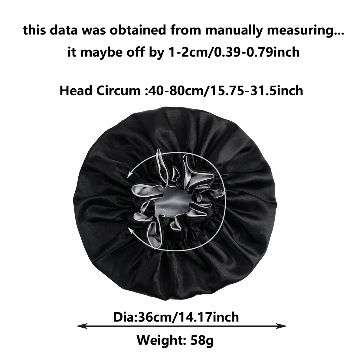 1Pc Double-Layered Minimalist Hair Bonnet Satin Bonnet Sleep Caps Can Be Worn on Both Sides Versatile Cap for Men/Women